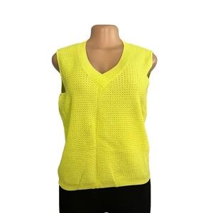 St. John Wool Blend Chartreuse Knit Top